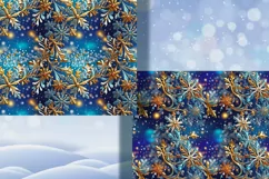Frozen Beauty/ Winter Art digital papers. Christmas Seamless Product Image 2