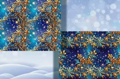 Frozen Beauty/ Winter Art digital papers. Christmas Seamless Product Image 3