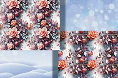 Frozen Beauty/ Winter Art digital papers. Christmas Seamless Product Image 2