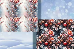 Frozen Beauty/ Winter Art digital papers. Christmas Seamless Product Image 3