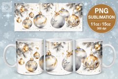 Christmas Baubles mug wrap. 11&amp;15oz Product Image 1