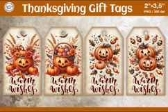 Thanksgiving Gift Tags| Pumpkin | PNG Product Image 1