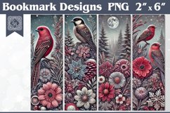 Gothic Birds Printable Bookmark 4 PNG Product Image 1