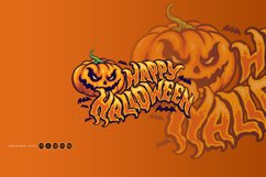 Halloween typography with jack o lantern and bat Product Image 1