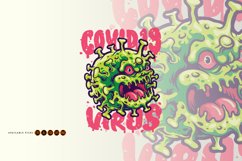 Covid 19 illustration with separated text Product Image 4
