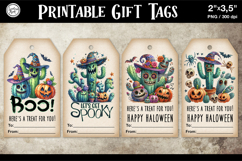 Halloween Gift Tags| Creepy Cactus| PNG Product Image 1