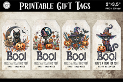 Halloween Gift Tags| Creepy Cat | PNG Product Image 1