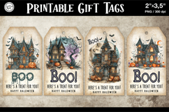 Halloween Gift Tags| Haunted House| PNG Product Image 1