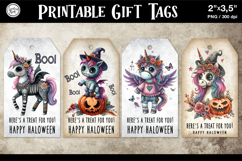 Halloween Gift Tags| Zombie Unicorn| PNG Product Image 1