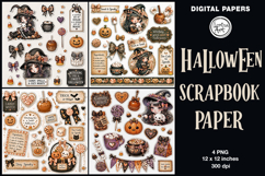 Little Witch digital papers. Junk Journal page. Scrapbook Product Image 1