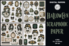 Cute Ghost digital papers. Junk Journal page. Scrapbook Product Image 1