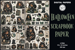 Little Witch digital papers. Junk Journal page. Scrapbook Product Image 1