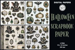 Gothic digital papers. Junk Journal page. Scrapbook Product Image 1
