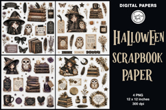 Little Witch digital papers. Junk Journal page. Scrapbook Product Image 1
