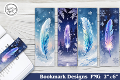 Christmas Feather Printable Bookmark 4 PNG Product Image 1