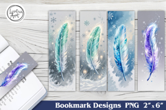 Christmas Feather Printable Bookmark 4 PNG Product Image 1