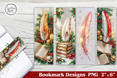Christmas Feather Printable Bookmark 4 PNG Product Image 1