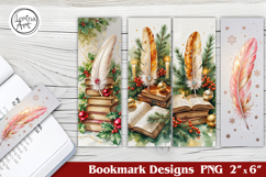 Christmas Feather Printable Bookmark 4 PNG Product Image 1