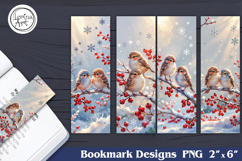 Winter Bird Printable Bookmark 4 PNG Product Image 1