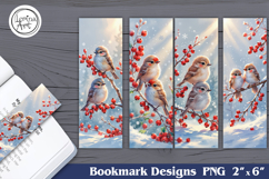 Winter Bird Printable Bookmark 4 PNG Product Image 1