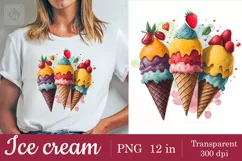 Ice cream t-shirt sublimation print design PNG Product Image 1