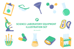 Fun Science Laboratory Equipment Illustration Set Product Image 1
