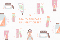 Soft Pastel Beauty Skincare Illustration Set Product Image 1