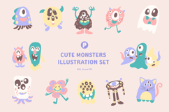 Cute Monsters Illustration Set Product Image 1