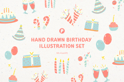 Softy Hand Drawn Birthday Illustration Set Product Image 1
