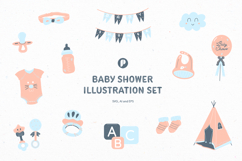 Little Cutie Baby Shower Illustration Set Product Image 1