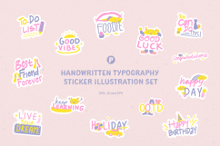 Fun Wordy Handwriting Typography Sticker Illustration Set Product Image 1