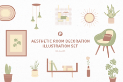 Calming Aesthetic Room Decoration Illustration Set Product Image 1