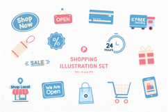 Bright Well-Rounded Shopping Illustration Set Product Image 1