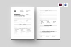 Employee Warning Notice | MS Word &amp; Indesign Product Image 1