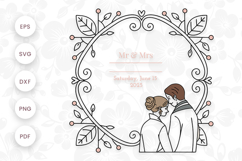 Romantic Wedding Silhouette Monogram PNG Product Image 1