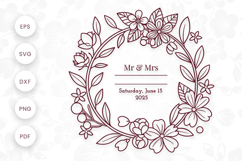 Wreath svg Floral frame svg Tree frame Floral monogram svg Product Image 1