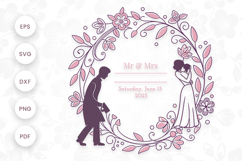 Wedding Svg, Flower Wreath SVG, Flower monogram svg Product Image 1