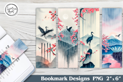Crane Printable Bookmark 4 PNG Product Image 1