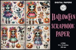 Halloween digital papers. Junk Journal page. Scrapbook Product Image 1