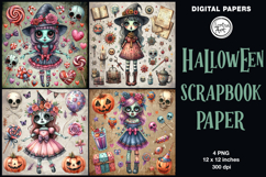 Halloween digital papers. Junk Journal page. Scrapbook Product Image 1