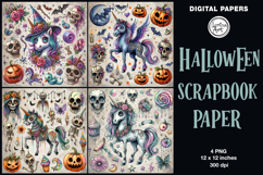 Halloween digital papers. Junk Journal page. Scrapbook Product Image 4