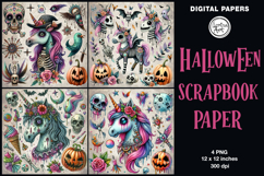Halloween digital papers. Junk Journal page. Scrapbook Product Image 3