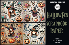 Halloween digital papers. Junk Journal page. Scrapbook Product Image 1