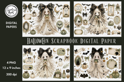 Halloween digital papers. Junk Journal page. Scrapbook Product Image 1
