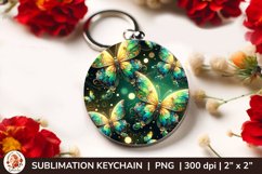 Round Keychain sublimation, 3d keychain, butterfly, spring Product Image 1