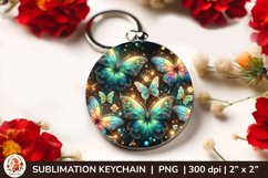 Round Keychain sublimation, 3d keychain, butterfly, spring Product Image 1