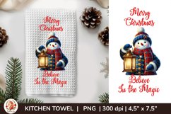 Christmas Snowman Sublimation, Kitchen Towel, Dish Towel Product Image 1