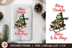 Christmas Snowman Sublimation, Kitchen Towel, Dish Towel Product Image 1