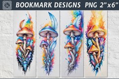 Mushroom glade Printable Bookmark 4 PNG Product Image 1