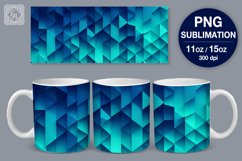 3D Mosaic mug PNG sublimation. 11 &amp; 15 oz mug wrap Product Image 1